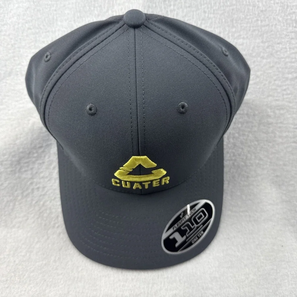 Travis Mathew Cuater Golf Flexfit Tech 110 I One‎ Ten Gray Yellow Snapback NWT